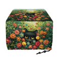 thumbnail image 2 of Xixirimido Black Cat Colorful Floral Print Toaster Covers Quilted Toaster Covers with Drawstring Bread Maker Cover Kitchen Small Appliance Covers Kitchen Accessories, 2 Slice, 2 of 7