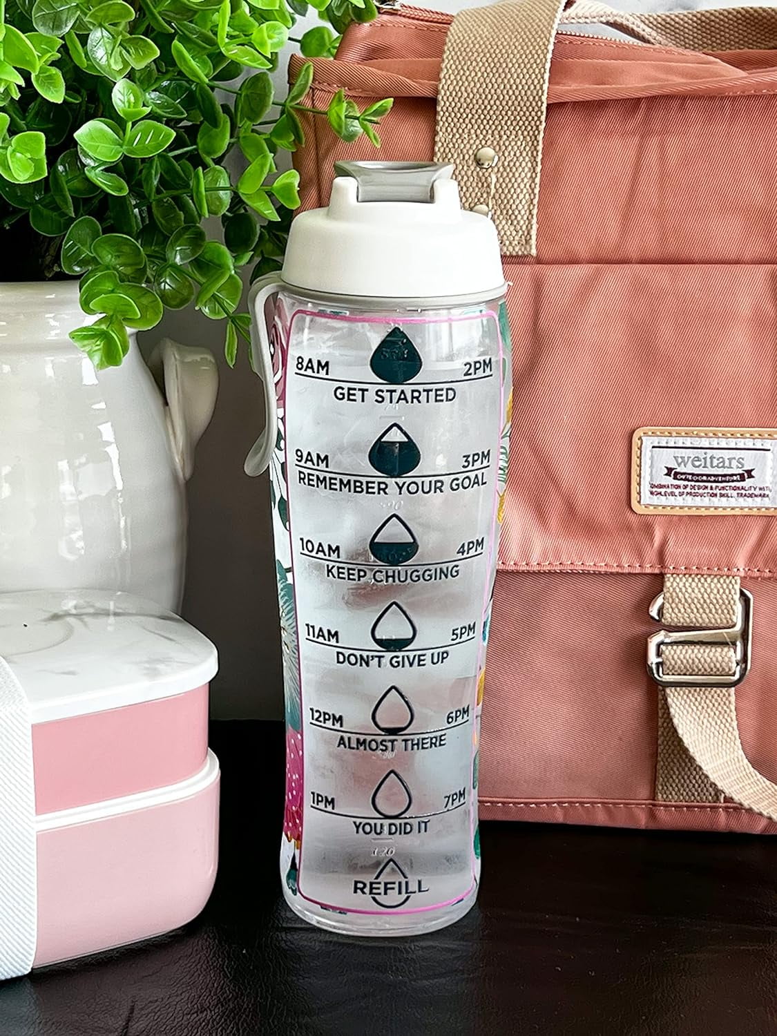 50 Strong Water Bottles with Times To Drink | Motivational Water Bottle  with Time Marker | BPA Free …See more 50 Strong Water Bottles with Times To