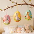thumbnail image 5 of 12pcs Easter Bunny and Egg Hanging Ornaments – Flat Wooden Easter Decorations for Tree, Car Rearview Mirror, Backpack, DIY Crafts, Spring Party Gifts & Home Decor, 5 of 6