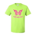 thumbnail image 2 of Wild Bobby, Butterfly Pink Ribbon Faith Hope Love, Breast Cancer Awareness, Men Graphic Tee, Safety Green, Small, 2 of 5