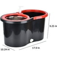 thumbnail image 6 of TekDeals 360° Rotating Head Easy Spin Spinning Dry Floor Stainless Steel Mop Bucket + 3x Microfiber Mop Head, 6 of 8