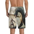 thumbnail image 5 of Cauagu Swordsman Cool Dragon Print Pajama Bottoms for Men Sleep Pajama Shorts Elastic Waistband Sleep Pajama Short Men's PJ Shorts -Small, 5 of 6