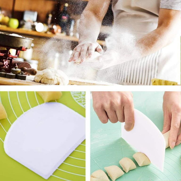 2PCS Flexible plastic Dough Scraper, Food Safe Bench Scraper with Small  Holes, Spatula ，Multipurpose Kitchen Gadgets Tool for Baking Pasta Pastry