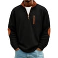 thumbnail image 2 of SOOMLON Oversized Sweatshirt Men Big and Tall Mock Neck 1/4 Zip Pullover Corduroy Long Sleeve Shirts Fall Fashion Wear, 2 of 6