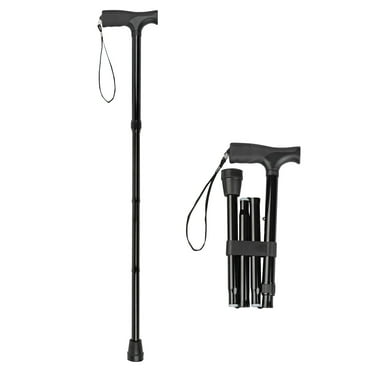 Thera|Care Adjustable Folding Walking Cane | 300 lbs Capacity | Sturdy, Lightweight Aluminum | Pouch