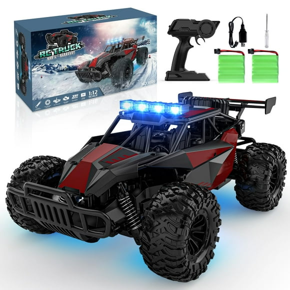 Coche con mando a distancia BLUEJAY a escala 1:12 de 33 km/h con faros LED