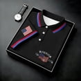 thumbnail image 6 of Hogleaql Men's Trendy 250th Anniversary Usa Polo Shirt Short Sleeve Collared Usa 1776-2026 Button Tops Independence Day Patriotic Fashion Shirts Tops Black M, 6 of 7