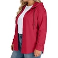 thumbnail image 6 of LVHAOGJOB Womens Button Down Shirts Summer Plus Size Tops Solid Color Cotton Linen Long Sleeve Hooded T Shirt for Women, 6 of 7