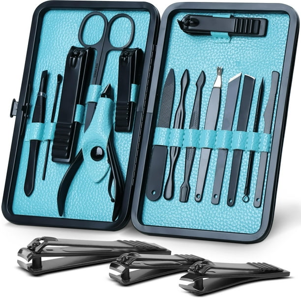 Utopia Care - Juego de 15 regalos para el día de San Valentín para ella y él, kit de manicura, cortaúñas para hombres y mujeres, juego de manicura con kit de uñas, kit de pedicura, kit de aseo con luj