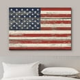 thumbnail image 3 of wall26 Canvas Print Wall Art United States Flag on Vintage Retro Wood Panels Pop Culture Cultural Digital Art Modern Art Traditional Colorful for Living Room, Bedroom, Office - 12"x18", 3 of 5
