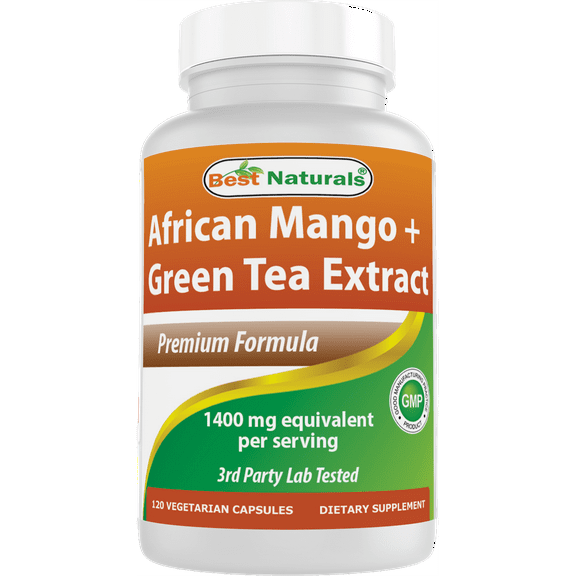 Best Naturals African Mango with Green Tea 1400 mg per Serving - 120 Vegetarian Capsules