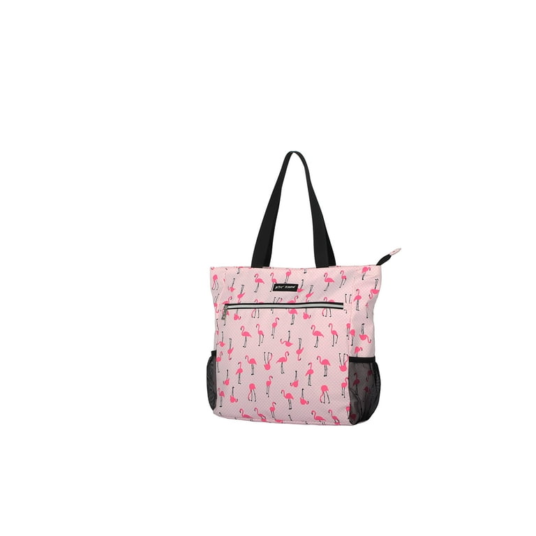 Betsey Johnson 15.6 Inch Zipper Shoulder Tote Bag Lightweight Large Durable Polyester Laptop Handbag with Top Handles Compartments and Mesh Side Pockets for Gym Business Work Flamingo Strut Walmart ...