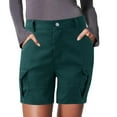 thumbnail image 2 of Ediodpoh Pants for Women Shorts for Women Womens Shorts for Summer Shorts Solid Color Pocket Cargo Pants Casual High Waist Hot Pants Women's Shorts Green M, 2 of 5