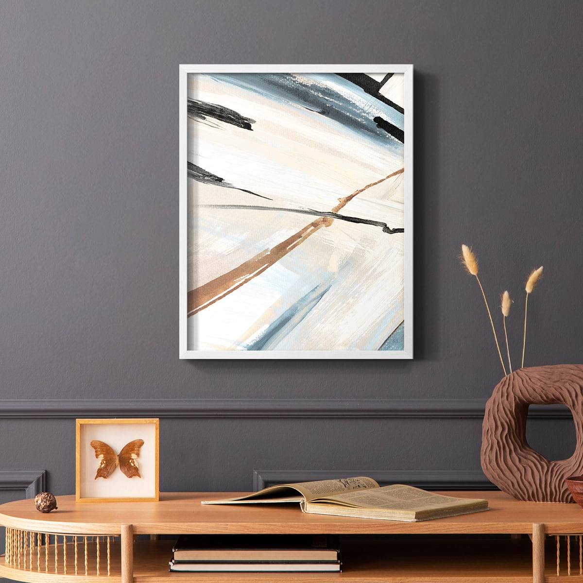 Dancing Wind Revisit II Framed Print in White Solid Wood Framed Print No Nail Hanging