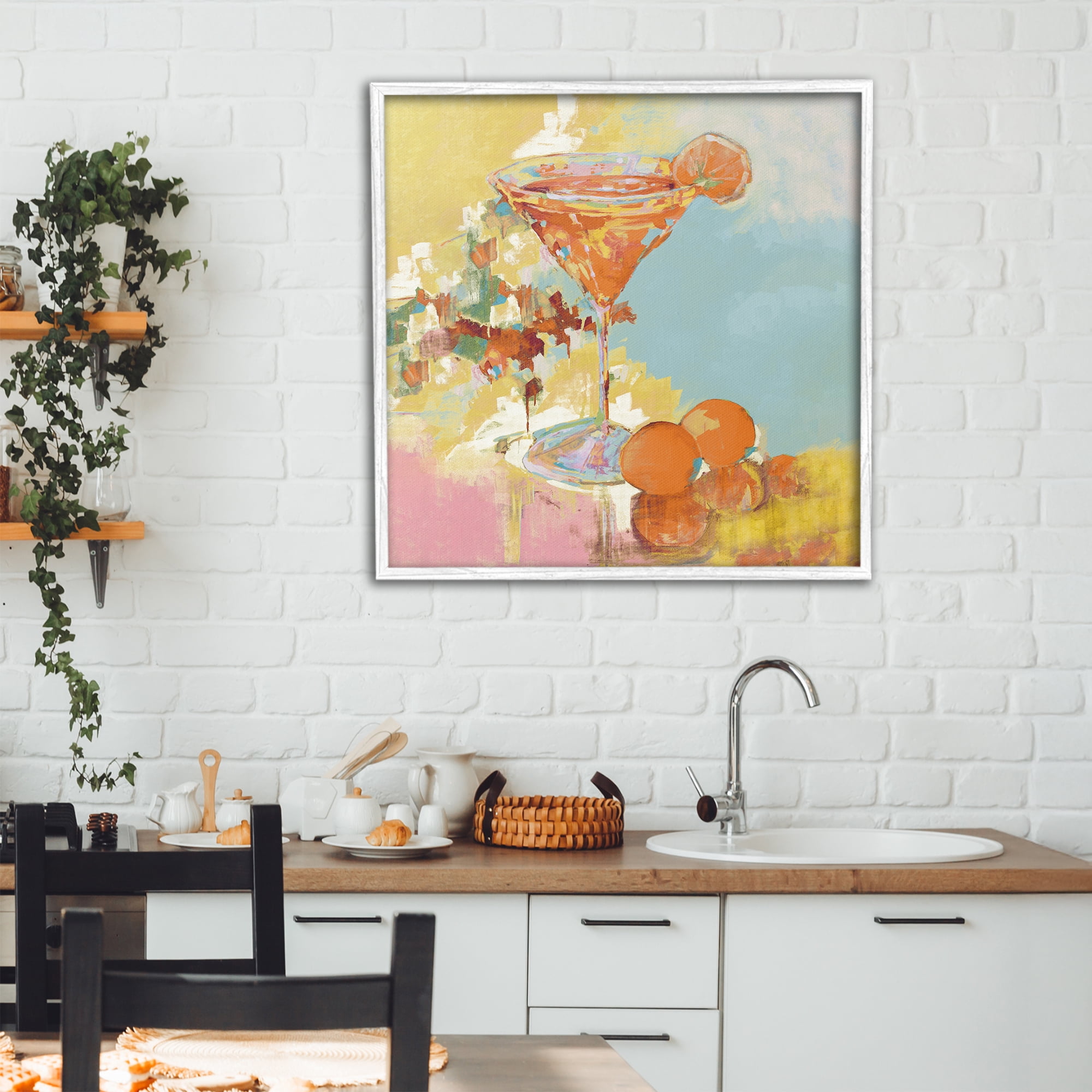 Stupell Industries Summer Citrus Martini White Framed Giclee Art, design by Jane Slivka