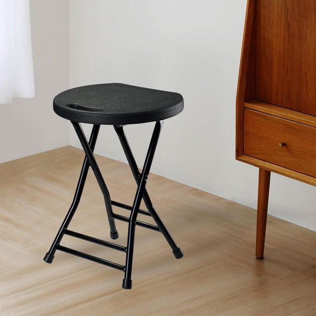 Taburete plegable para exteriores, taburete plegable, muebles que ahorran espacio, taburete alto, silla de Camping para viajes, Camping, senderismo, negro