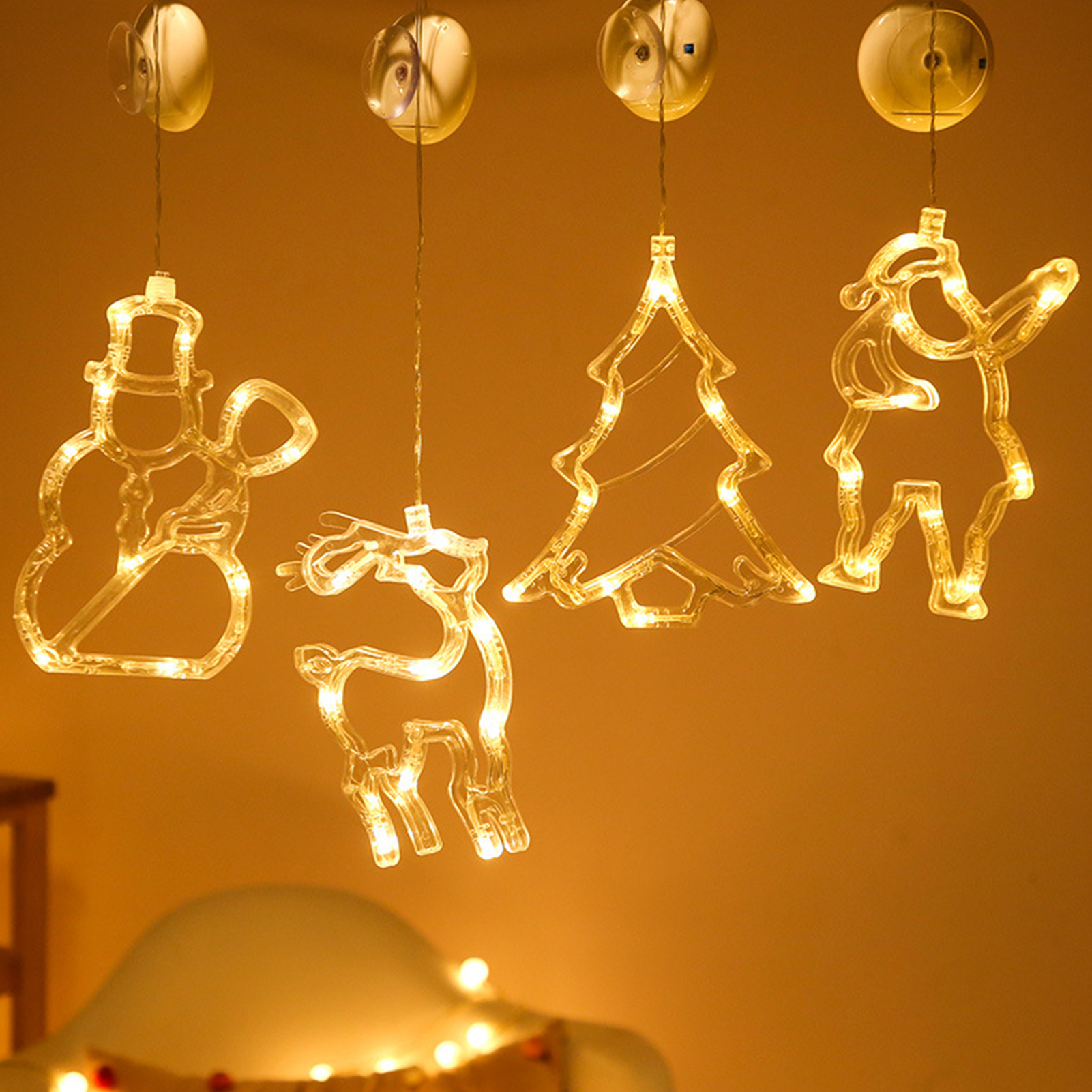 Bueautybox Christmas Led String Lights Christmas Bell Sucker Light Decorated Wire Twinkle Star Light Christmas Twinkle Star Room Window Wall Christmas Tree Decoration Holiday Lights - image 4 of 7