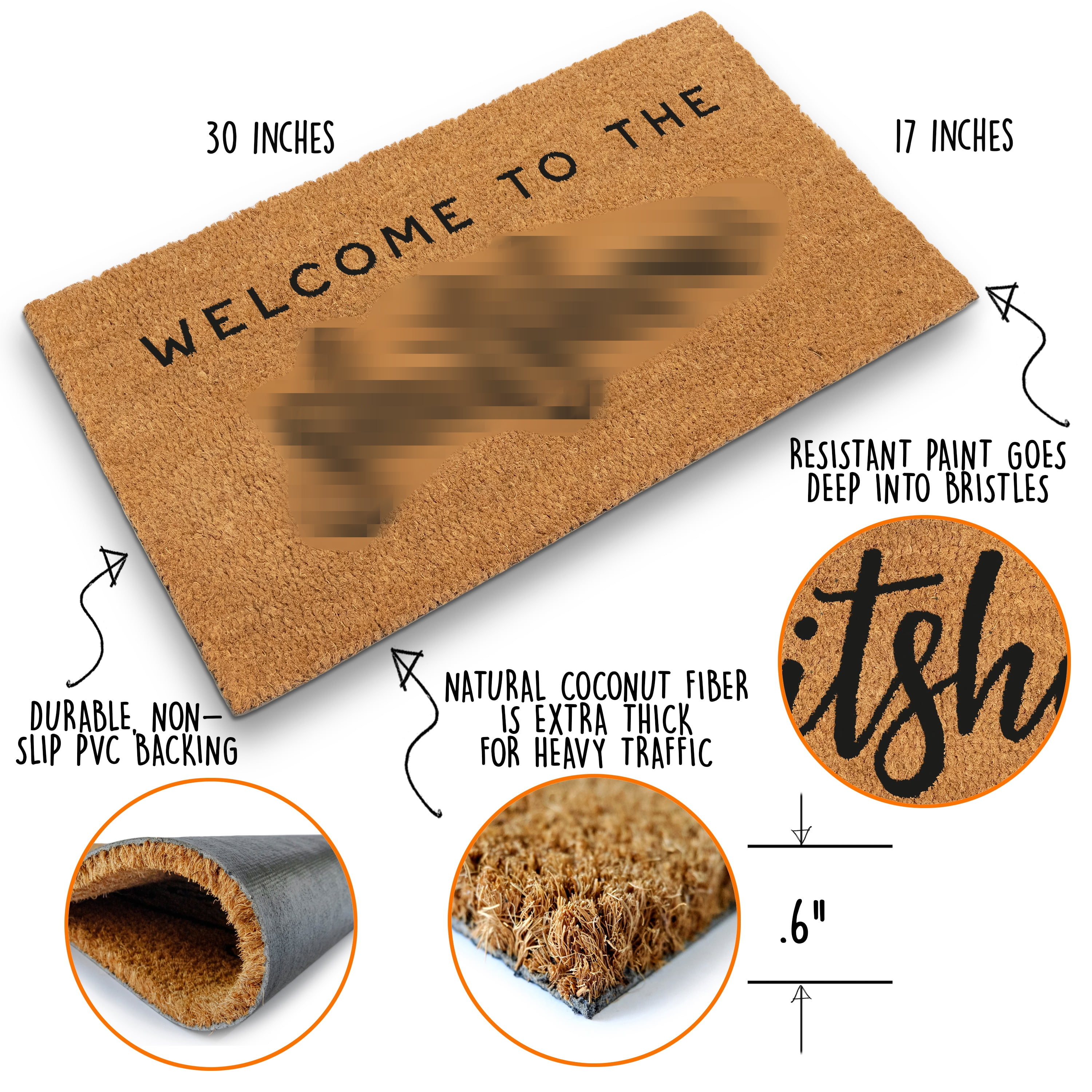 Welcome to The Shitshow Doormat 30x17 Inch Welcome Mat Outdoor Coir Door Mat