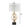 thumbnail image 5 of Benjara BM229462 Lampe de Table en Métal avec Base Ouverte Incurvée & Orb&44; Or, 5 of 5