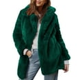 thumbnail image 2 of Kukoosong Women's Faux Fur Coats, Winter Warm Lapel Furry Mid-Length Jackets, Open Front Thick Faux Cardigan Outerwear Coats for Women, 2 of 5