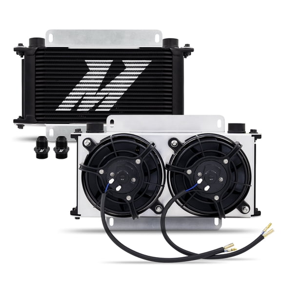 Universal Oil Cooler Kit, 19-Row Cooler with Dual 5” Fans