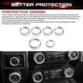 thumbnail image 4 of Xotic Tech 6pcs Centre Console AC Climate Control/Radio Volume Tune Switch Knob Surrounding Ring Decoration Covers Compatible with Ford F150 XLT 2016-2019 (Silver), 4 of 8