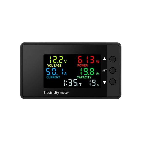 6-In-1 Voltmeter Ammeter DC 7.5-100V Wattmeter LED Digital Electric Meter Multifunctional Voltage Current Meter 0-20A
