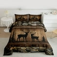 thumbnail image 2 of Homewish Safari Deer Moose Queen Comforter Set,Country Farmhouse Lodge Bedding Sets,Woodland Animal Bedding Comforter Set For Boys Teens,Ultra Soft Home Decor Reversible,3pcs, 2 of 8