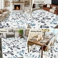 thumbnail image 5 of Area Rug for Living Room, Grey Blue Botanical Non-Slip Indoor Large Carpet for Bedroom/Dining Room, Watercolor Spring Floral Summer Leaf Washable Low-Profile Rectangle Floor Runner Rugs - 5 x 7 Ft, 5 of 8