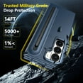 thumbnail image 4 of Dteck for Galaxy Z Fold 5 Case with S Pen Holder & Stylus, Built-in Kickstand and Screen Protector Support Wireless Charging Shockproof Slim Phone Cover for Samsung Galaxy Z Fold 5 5G,Darkblue, 4 of 12