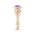 thumbnail image 3 of ANGARA Natural 0.8 Ct. Amethyst with Diamond Halo Ring in 14K Rose Gold for Women (Ring Size: 3), 3 of 10
