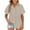 Khaki, variant on Womens Linen Tops Blouses for Women Casual Down Shirts Short Sleeve Cotton Linen Shirt Plus Size Comfy Summer Tops Linen Shirts Women Button Down Shirts for Women