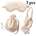 thumbnail image 2 of Faux Silk Sleep Mask Soft Protective Eye Cover with Drawstring Bag & Headband, 2 of 10
