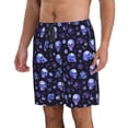 thumbnail image 2 of Pofeuu Skull flower leaf purple Prin Men's Swim Trunks Quick Dry Bathing Suit Swimming Board Shorts Mesh Lining Beach Swimwear-, 2 of 6