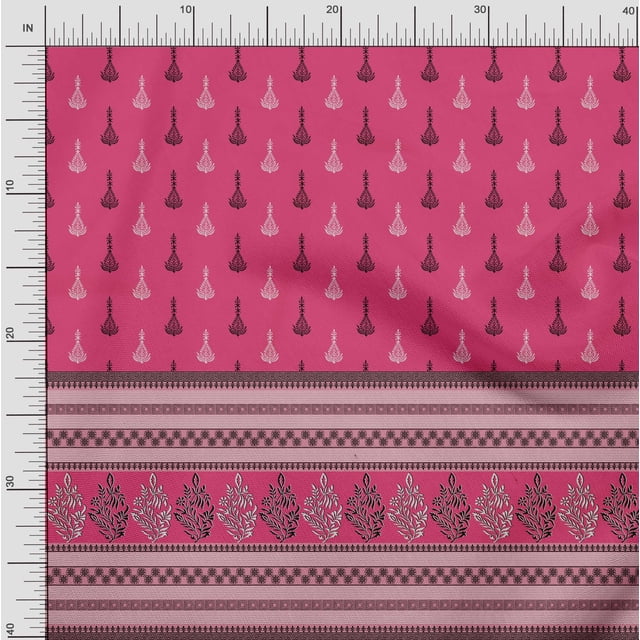 Soimoi Modal Satin Fabric Geometric,Stripe & Floral Panel Decor Fabric Printed Yard 42 Inch Wide