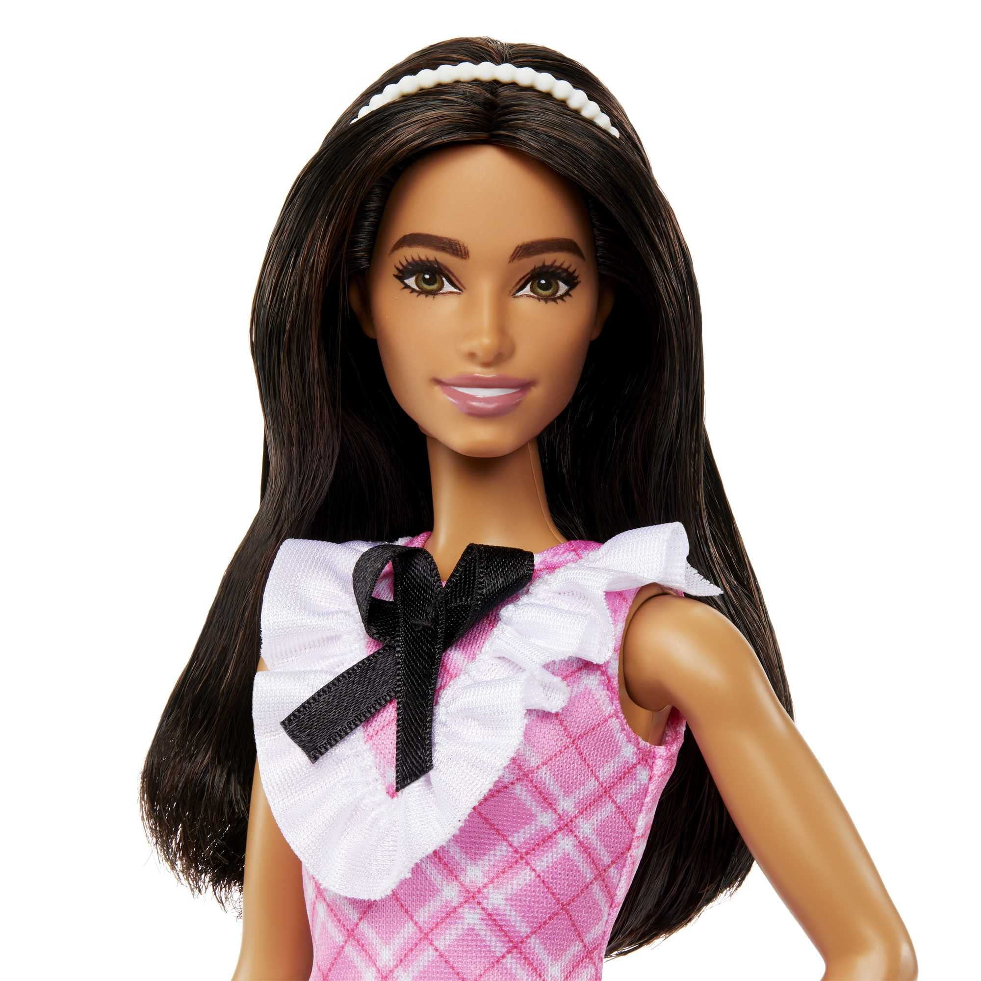 Barbie Fashionistas Doll #209 with Black Hair Wearing a Pink Plaid
