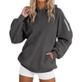 thumbnail image 6 of Bovemsi Sweatshirt for Women Fashionable Casual Zipper Pocket Round Neck Long Sleeve Hooded Camo Hoodie, 6 of 6