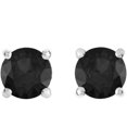 thumbnail image 2 of Arista 2 ct Round Black Diamond Women's Stud Earrings in Sterling Silver, 2 of 3