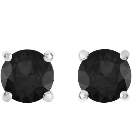 2 Carat T.W. Round Black Diamond Sterling Silver Stud Earrings