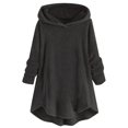 thumbnail image 1 of Womens Cardigan Plus Size Button Plush Tops Hooded Loose Cardigan Wool Coat Winter Jacket Navy Xl, 1 of 5