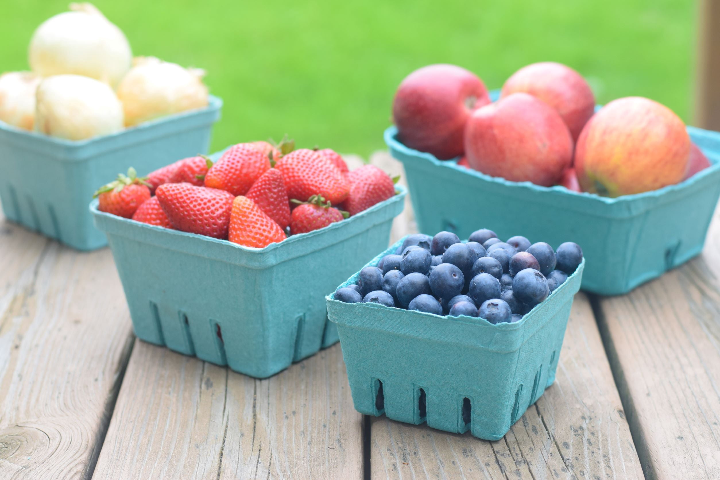 1.5 Quart Green Produce / Berry Basket - 25 Pack