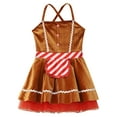 thumbnail image 5 of YiZYiF Kids Girls Christmas Gingerbread Dress Ballet Dance Tutu Dress Holiday Cookie Roleplay Party Dress Up Brown 10, 5 of 7