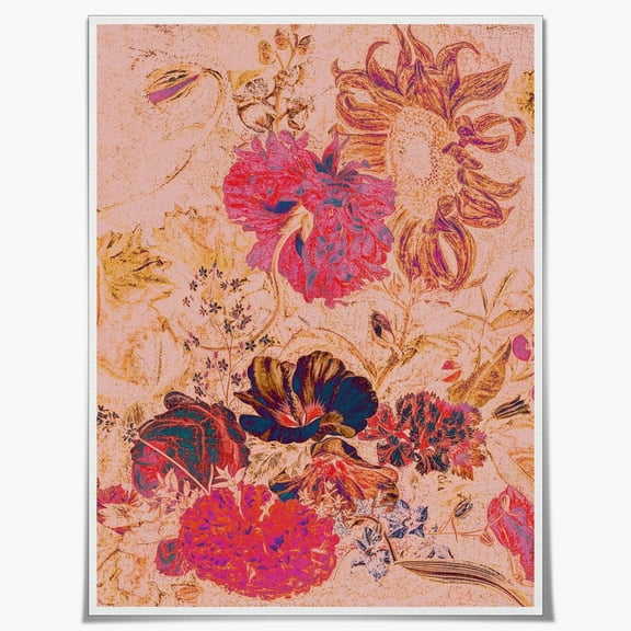 Aaheei Vintage Danish Pastel Room Decor Aesthetic Floral Canvas Wall Art,Maximalist Funky Eclectic Home Decor Artwork for Walls Mid Century Modern Farmhouse Wall Art