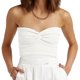 thumbnail image 3 of Blusas Y2K Top plisado Bandeau para mujer, jersey de punto sin mangas, ropa de discoteca Hotsweet de Color sólido Kuymtek Blanco Xl para Mujer, 3 of 7