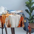 thumbnail image 4 of Fall Orange Blue Table Cloth Waterproof Tablecloths, Thanksgiving Floral Botanical Vintage Tablecloth Dining Table Cover for Kitchen Party Tabletop Outdoor, Rectangle Tablecloth 60x120 Inch, 4 of 9