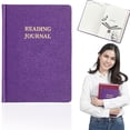 thumbnail image 3 of PU Leather Reading Journal Planner Notebook, Daily Notepad For Book Lovers, 176 Pages Assorted Colors (Purple, 21*14.8), 3 of 7