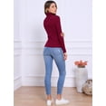 thumbnail image 3 of DARING DIVA Women's Mock Turtleneck Long Sleeve Fitted Pullover Sweater M Wine Red, 3 of 6