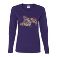 thumbnail image 3 of Tired Sleeping Cat | I Wish I Was My Cat Funny Colorful Kitty | Dean Russo Art Animal Lover Womens Long Sleeve T-Shirt, Purple, Large, 3 of 6