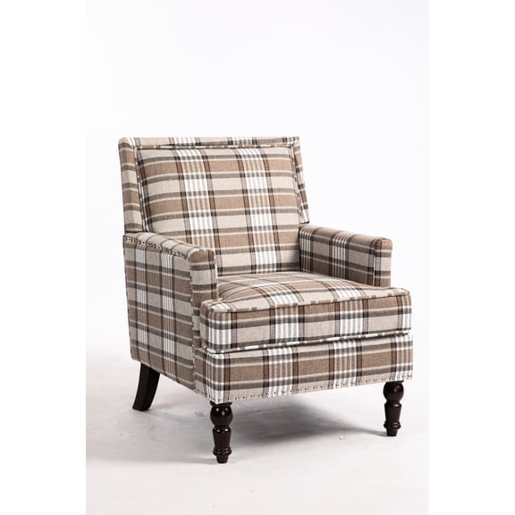 Upholstered Living Room Armchair, Blue And White Striped Linen, Vintage Chair, Comfortable Linen Classic For Area, Seating