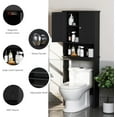 thumbnail image 2 of Sobaniilo Over The Toilet Storage Cabinet, Bathroom Storage Organizer Over Toilet, Space Saver W/Adjustable Shelf & Open Storage Shelf, Black, 2 of 7
